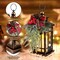 Christmas Lanterns Decorative Indoor with LED Candle Christmas Centerpieces Table Decor ,14IN Outdoor Christmas Vintage Lantern with Xmas Ornament for Home Indoor Holiday Party Decorations